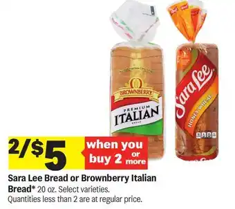 Meijer Sara Lee Bread or Brownberry Italian Bread offer
