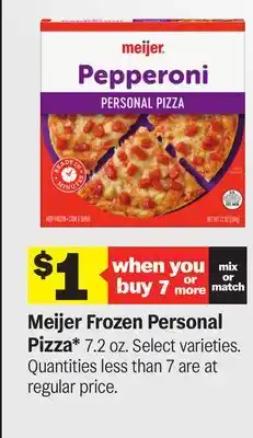 Meijer Meijer Frozen Personal Pizza offer