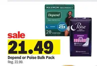 Meijer Depend or Poise Bulk Pack offer