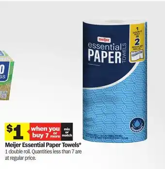 Meijer Meijer Essential Paper Towels offer