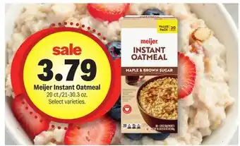 Meijer Meijer Instant Oatmeal offer