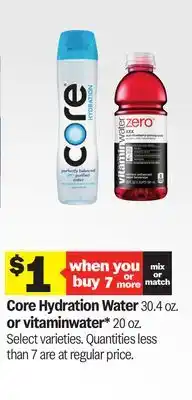 Meijer Core Hydration Water 30.4 oz. or vitaminwater 20 oz offer