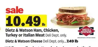 Meijer Dietz & Watson Ham, Chicken, Turkey or Italian Meat offer