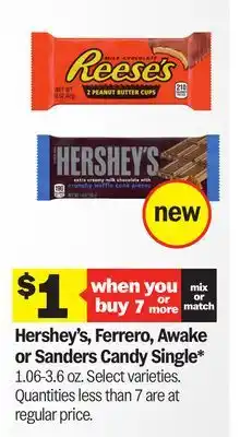 Meijer Hershey's, Ferrero, Awake or Sanders Candy Single offer