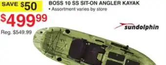 Dunham's Sports SUNDOLPHIN BOSS 10 SS SIT-ON ANGLER KAYAK offer