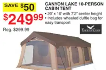 Dunham's Sports CANYON LAKE 10-PERSON CABIN TENT offer