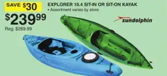 Dunham's Sports EXPLORER 10.4 SIT-IN OR SIT-ON KAYAK offer