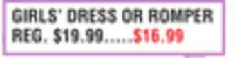 Dunham's Sports GIRLS' DRESS OR ROMPER offer