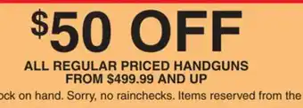Dunham's Sports ALL REGULAR HANDGUNS offer