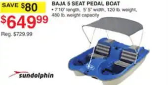 Dunham's Sports SUNDOLPHIN BAJA 5 SEAT PEDAL BOAT offer