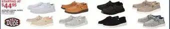 Dunham's Sports HEYDUDE CASUAL SHOES FOR THE FAMILY offer