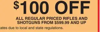Dunham's Sports RIFLES AND SHOTGUNS offer