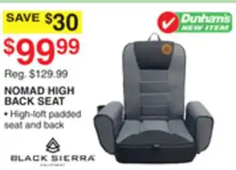 Dunham's Sports NOMAD HIGH BACK SEAT offer