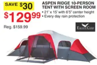 Dunham's Sports ASPEN RIDGE 10-PERSON TENT WITH SCREEN ROOM offer