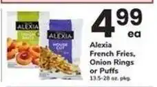 Safeway Alexia French Fries, Onion Rings or Puffs offer