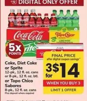 Safeway Coke, Diet Coke Or Sprite offer