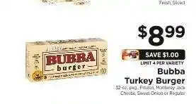 ShopRite Bubba Turkey Burger offer