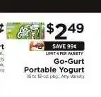 ShopRite GO-GURT Portable Yogurt offer