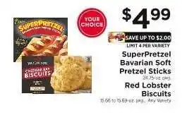 ShopRite SuperPretzel Bavarian Soft Pretzel Sticks / Red Lobster Biscuits offer