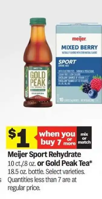 Meijer Meijer Sport Rehydrate or Gold Peak Tea offer