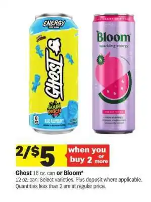 Meijer Ghost or Bloom Energy Drink offer