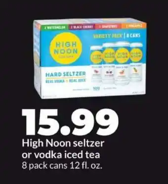 Hy-Vee High Noon seltzer or vodka iced tea offer