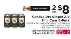 ShopRite Canada Dry Ginger Ale Mini Cans 6-Pack offer