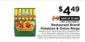 ShopRite Restaurant Brand Potatoes & Onion Rings offer