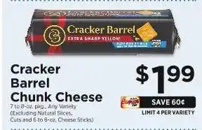 ShopRite Cracker Barrel Chunk Cheese offer