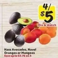 Winn Dixie Hass Avocados, Navel Oranges or Mangoes offer