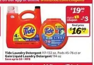 Winn Dixie Tide Laundry Detergent offer