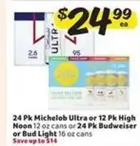 Winn Dixie Michelob Ultra or High Noon or Budweiser or Bud Light offer