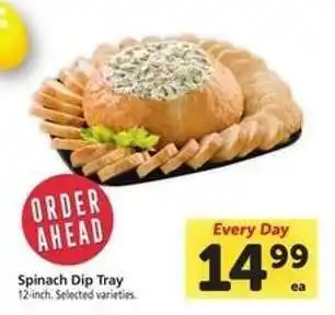 Safeway Spinach Dip Tray offer