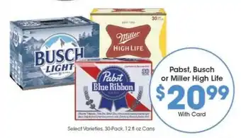 Kroger Pabst, Busch or Miller High Life offer