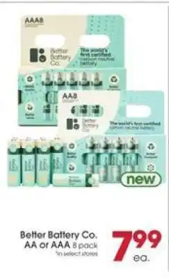 Giant Eagle Better Battery Co. AA or AAA 8 pack offer