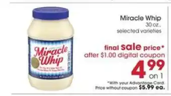 Giant Eagle Miracle Whip offer