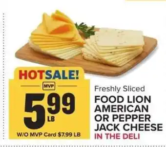 Food Lion Food Lion American or Pepper Jack Cheese offer