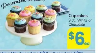 Albertsons Cupcakes - 9 ct., White or Chocolate offer