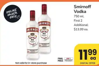 Albertsons Smirnoff Vodka - 750 ml offer