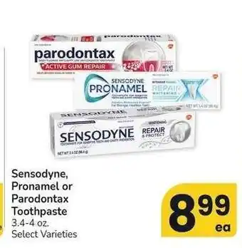 Albertsons Sensodyne, Pronamel or parodontax Toothpaste - 3.4-4 oz. Select Varieties offer