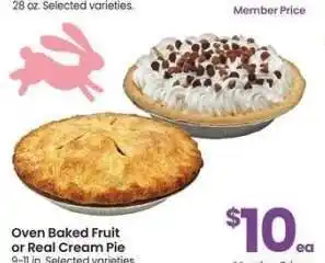 Albertsons Oven Baked Fruit or Real Cream Pie - 9-11 in. Selected varieties offer