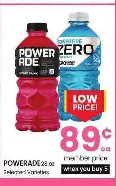 Albertsons Powerade - 28 oz Selected Varieties offer