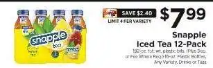 ShopRite Snapple Iced Tea 12-Pack offer