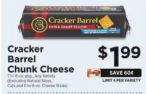 ShopRite Cracker Barrel Chunk Cheese offer