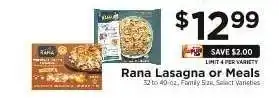 ShopRite Rana Lasagna or Meals offer