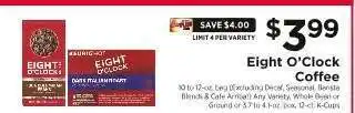 ShopRite Eight O'Clock Coffee offer