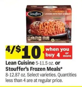 Meijer Lean Cuisine or Stouffer’s Frozen Meals offer