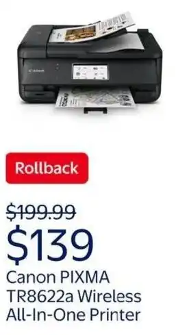 Walmart Canon PIXMA TR8622a Wireless All-In-One Printer offer
