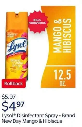Walmart Lysol Disinfectant Spray - Brand New Day Mango & Hibiscus offer