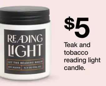 Target Teak and tobacco reading light candle offer